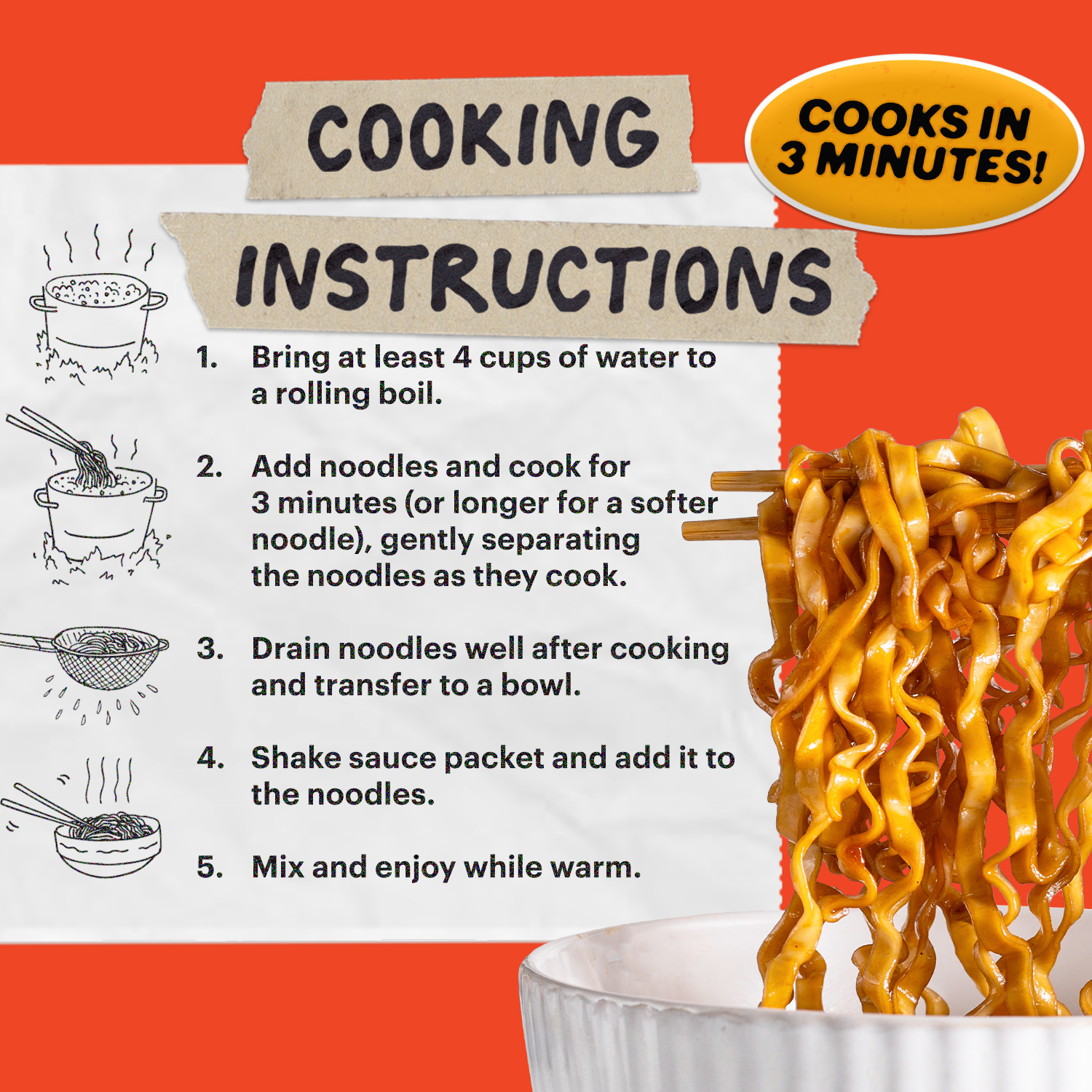 Spicy Soy Noodles | 12 Packs - Simple Use